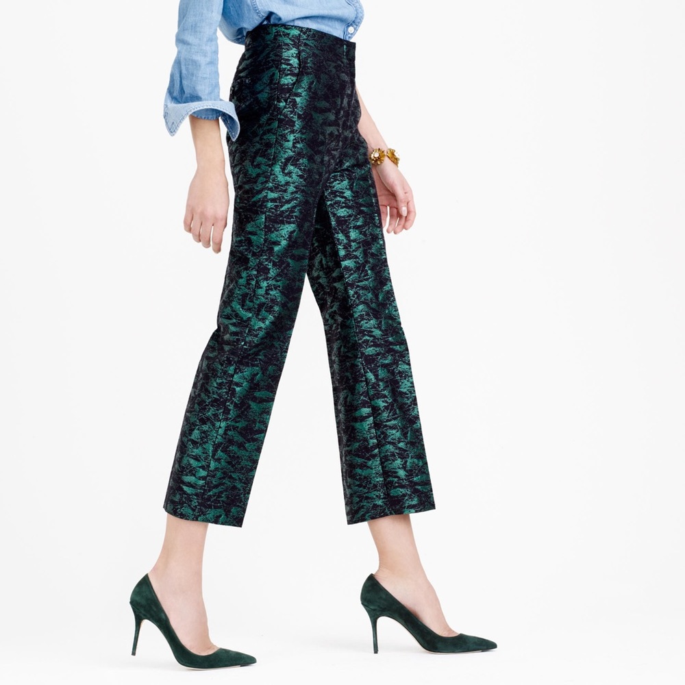 J. Crew evergreen jacquard patio pant - Picture 2 of 10